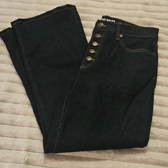 New Lands End High Rise Kick Flare Ankle Jean Style Wmn's Stretch Sz 8  Dk Rinse - Picture 5 of 7